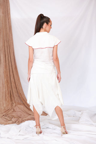 White Gathered Shirt