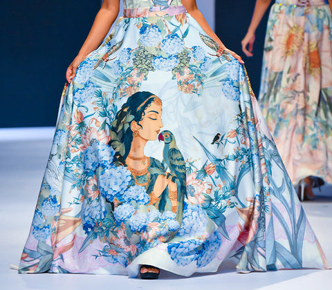 Exclusive HIMAGIRI Placement Print Skirt