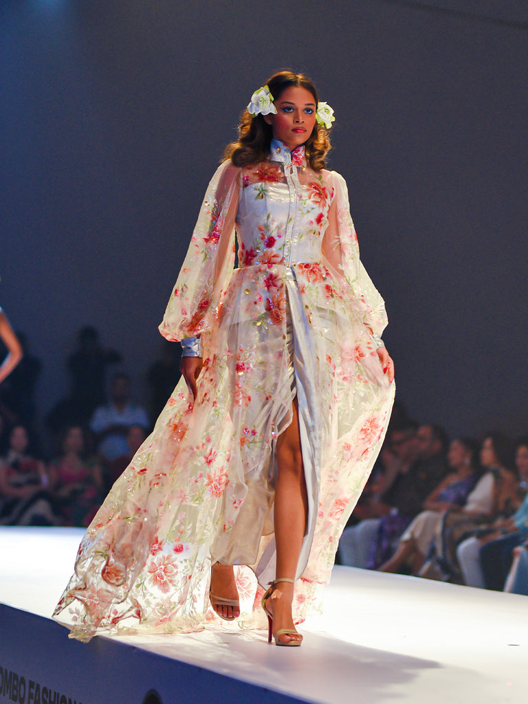 Sequin Embellished Floral Tulle Jacket
